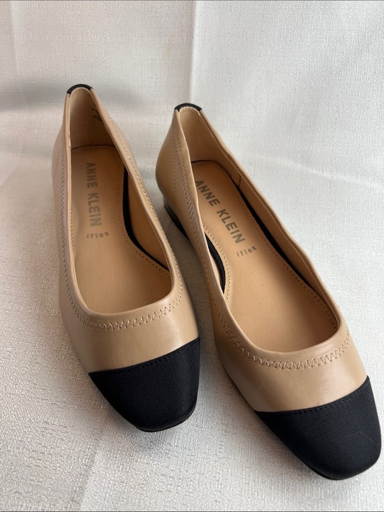 Anne Klein Shoes - Anne Klein, tan with black trim flat